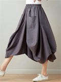 Linen Bloomers Solid Color Skirts In Stock