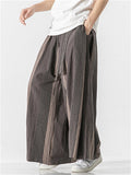 Stripe Pattern Ｗide Leg Loose Pants For Men