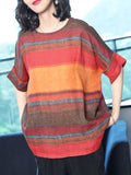 Loose Multicolor Printed Casual T-shirts