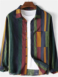 Men's Long Sleeve Linen Stripe Shirt