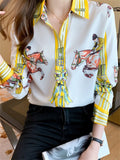 Women's Beautiful Printed Button Up Blouse