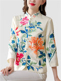 Retro Flowers Embroidery Buckles Jackets