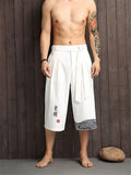 Mandarin Style Drawstring Linen Pocket Pants