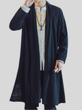 Chinese Style Linen Plus Size Mid Long Jackets For Men