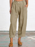 Women's Casual Pocket Cotton Linen Pants