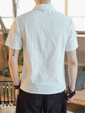 Comfort Short Sleeve Linen Blouse Shirt for Men