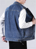 Male Casual Popular Wearable Daily Denim Vest Jacket