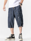 Casual Loose-fitting Men's Jeans With Multiple Pockets