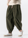 Drawstring Thick Solid Color Ankle-Banded Pants