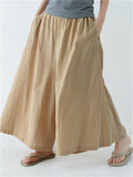 Casual Solid Color Wide Leg Pants