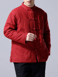 Winter Linen Cotton New Chinese Style Coats For Men