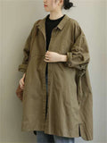 Vintage Solid Multipurpose Women's Long Coats