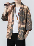 Retro Cranes Printed Cardigan Loose Jackets