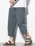 Casual Relaxed Nice Wide Leg Cropped Harem Pants For Men