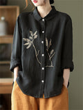 Autumn Cotton Linen Newest All Match Ladies Shirts