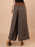 Loose Solid Color High Waist Wide Leg Pants