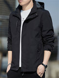 Leisure Windproof Men's Zipper Hooded Jackets