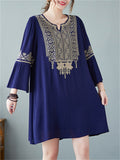 Cotton Linen Half Sleeve Summer Lady Dresses