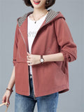 New Loose Hooded Casual Ladies Jackets