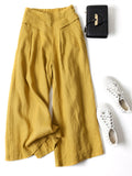 Casual Solid Color Wide Leg Pants