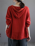 Cotton Linen New Hooded Female Jackets