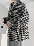 Young Trendy Men's Autumn Winter Houndstooth Jackets