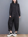 New Spring Autumn Cargo Long Sleeve Simple Casual Lady Jumpsuits