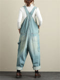 Loose Casual Ripped Denim Jumpsuits