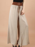 Loose Solid Color High Waist Wide Leg Pants