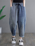 New Female Striped Loose Baggy Jeans