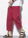 Casual Relaxed Nice Wide Leg Cropped Harem Pants For Men