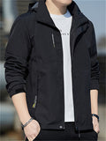 Leisure Windproof Men's Zipper Hooded Jackets