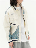 Irregular Patchwork Printed All-match Jackets