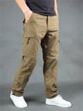 Winter Plus Size Thickened Fleece Male Multi-pocket Pants