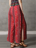 High Waist Printed Split Wide Leg Pants