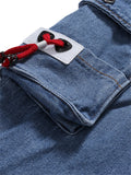 Fashion Drawstring Multiple Pockets Jeans