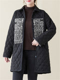 Black Winter Patchwork Single Button Chic Cozy Female Jackets