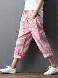 Pink Color Floral Printed Straight Leg Pants